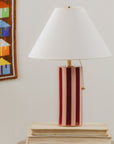 Colorstory Stripe Table Lamp in Petal & Bordeaux
