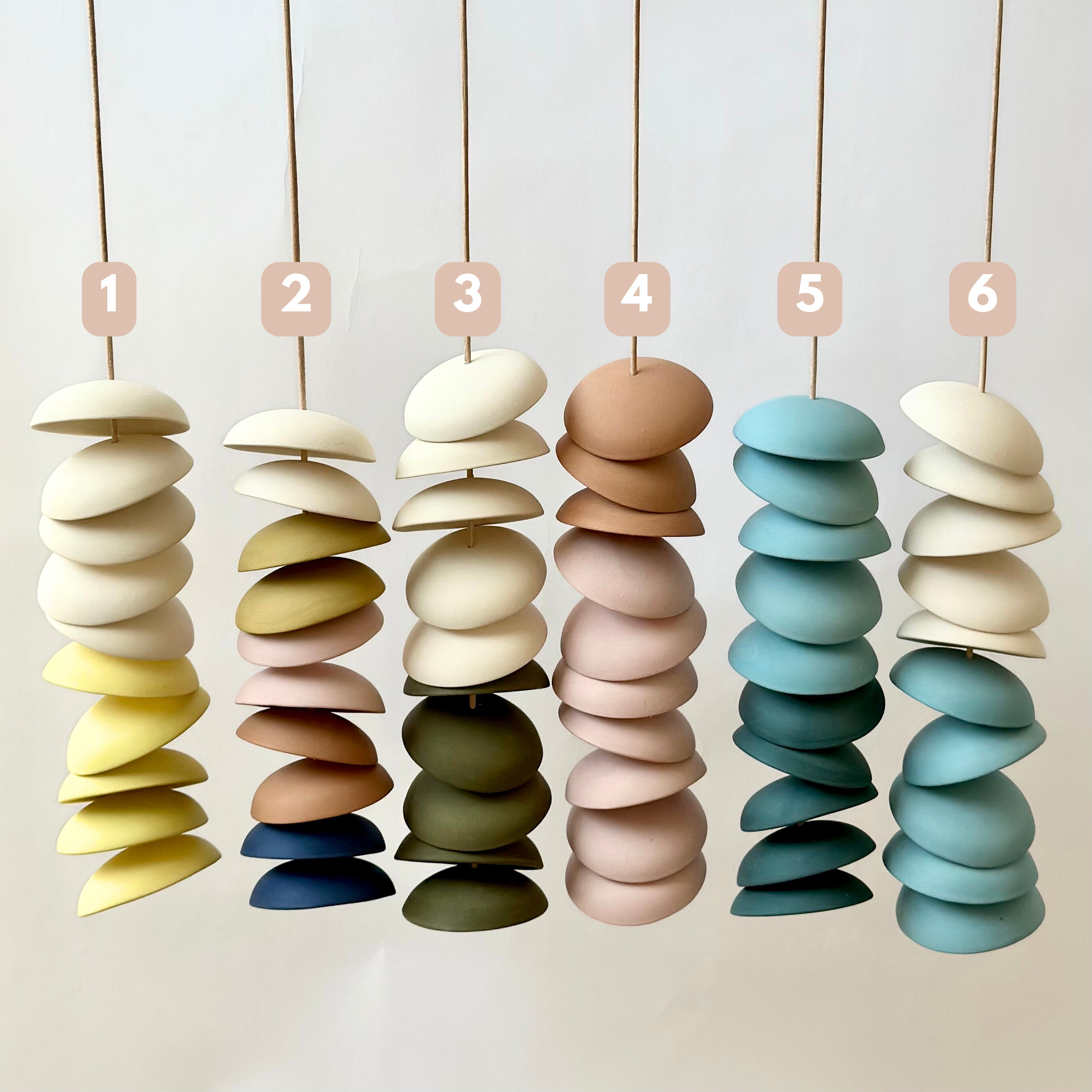 Colorblock Ceramic Wind Chimes