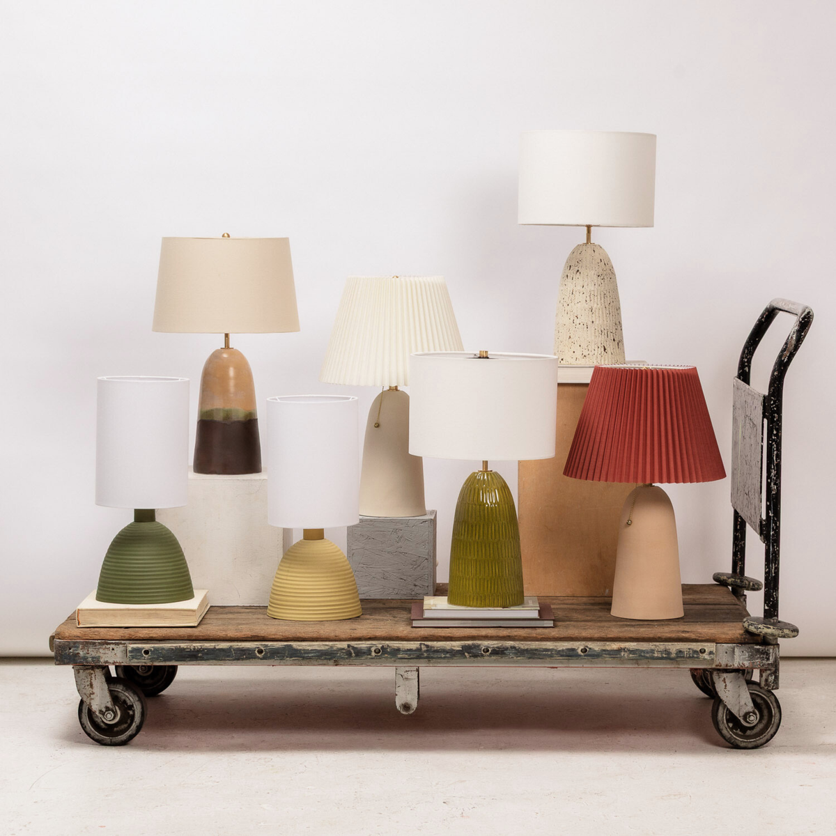 Matchstick Table Lamp in Speckled Birch