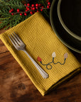Embroidered Holiday Lights Napkin Set