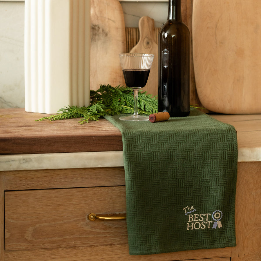 Embroidered Best Host Kitchen Towel