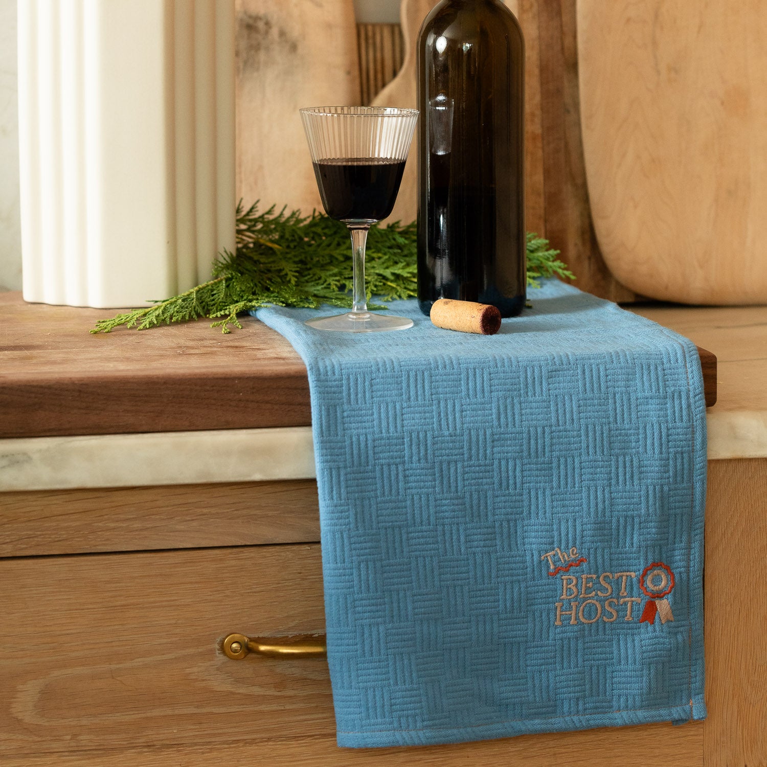 Embroidered Best Host Kitchen Towel