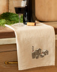 Embroidered Holiday Village Kitchen Towel
