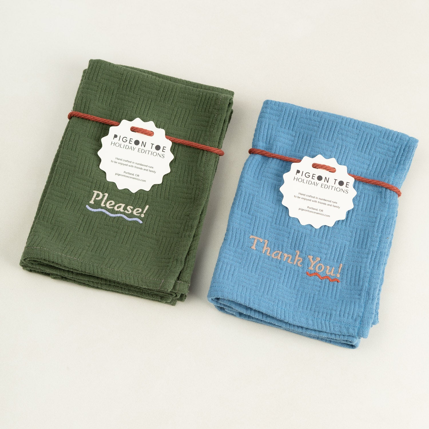 Embroidered Please and Thank You Napkin Set