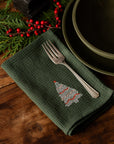Embroidered Holiday Tree Napkin Set