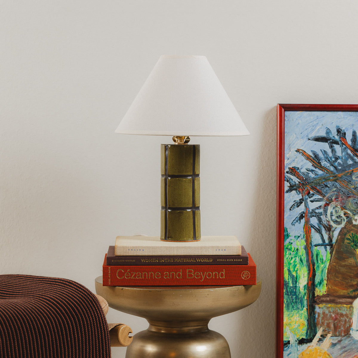 Tile Table Lamp in Lichen