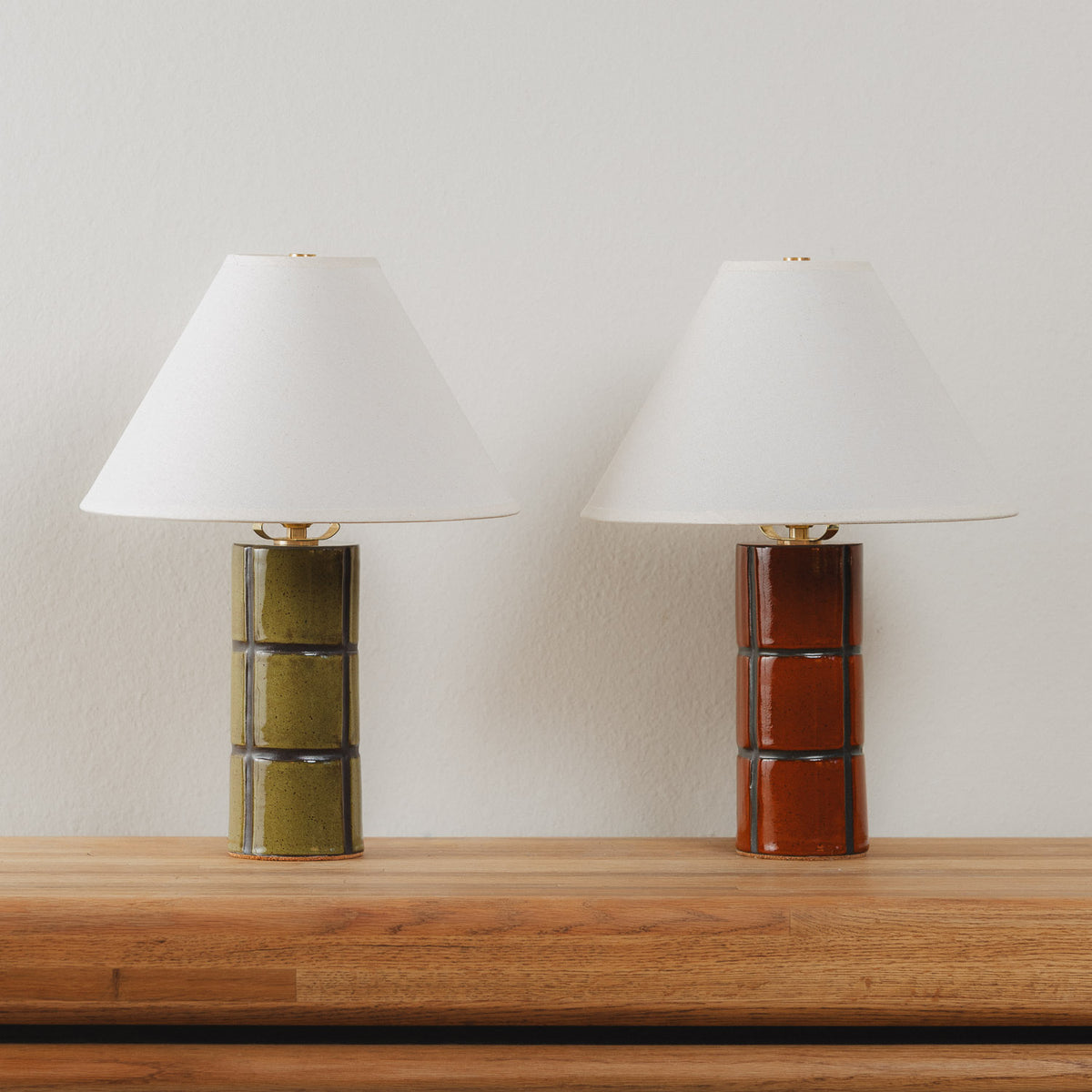 Tile Table Lamp in Paprika