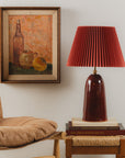 Pleat Table Lamp in Oxblood