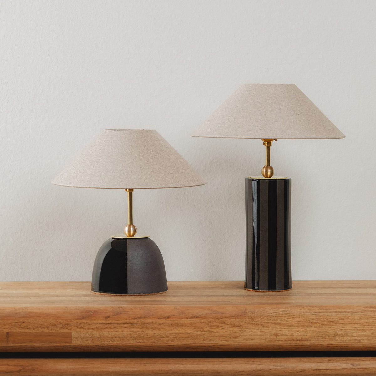 Duet Table Lamp in Obsidian