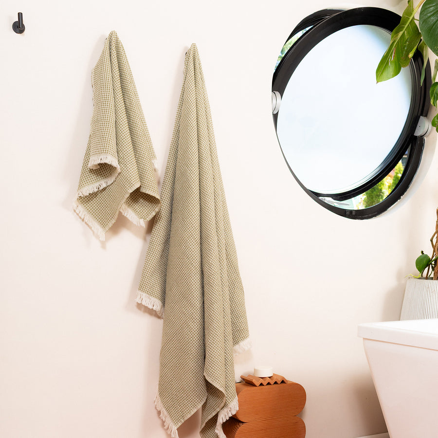Hand Loomed Cotton Waffle Hand Towel