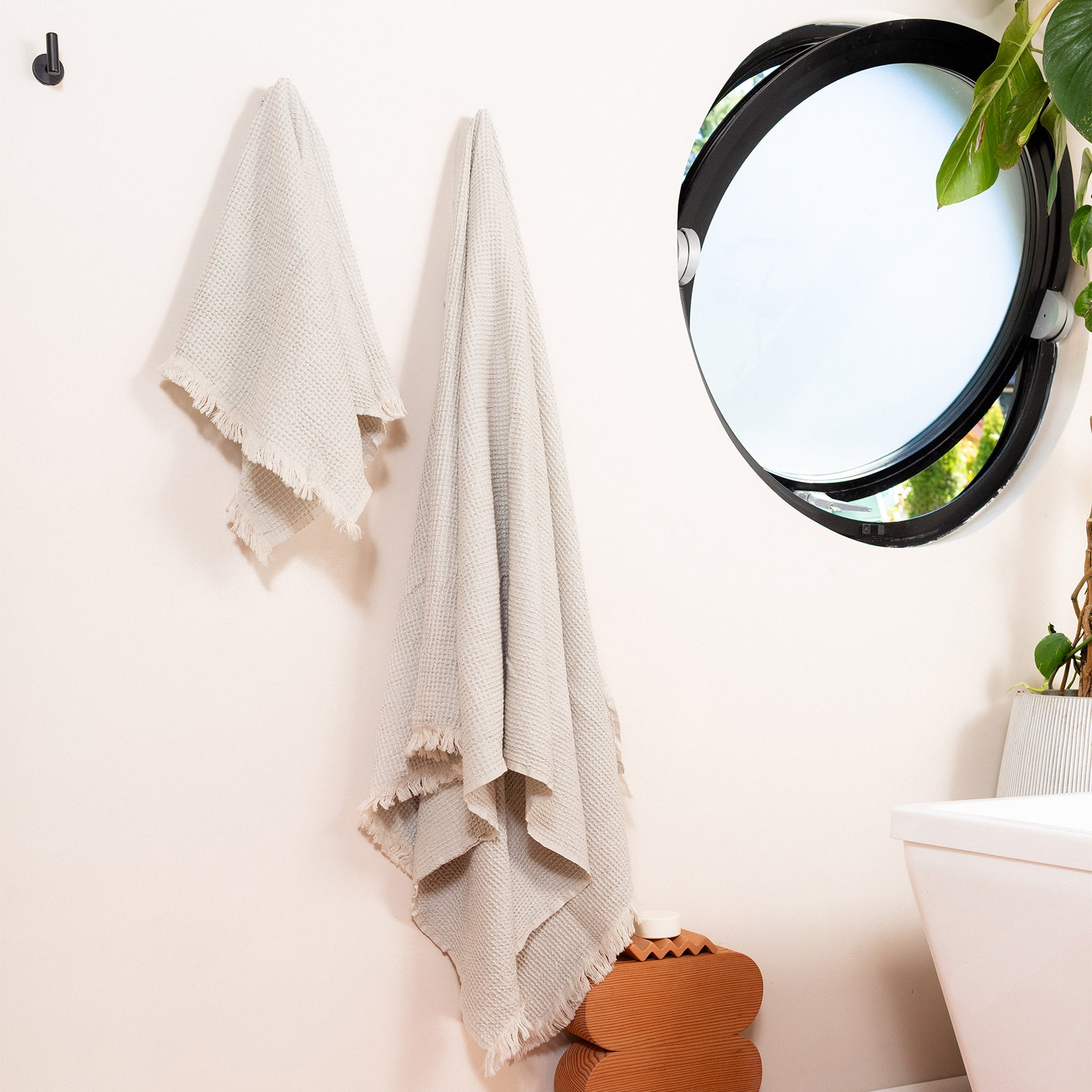 Hand Loomed Cotton Waffle Bath Towel