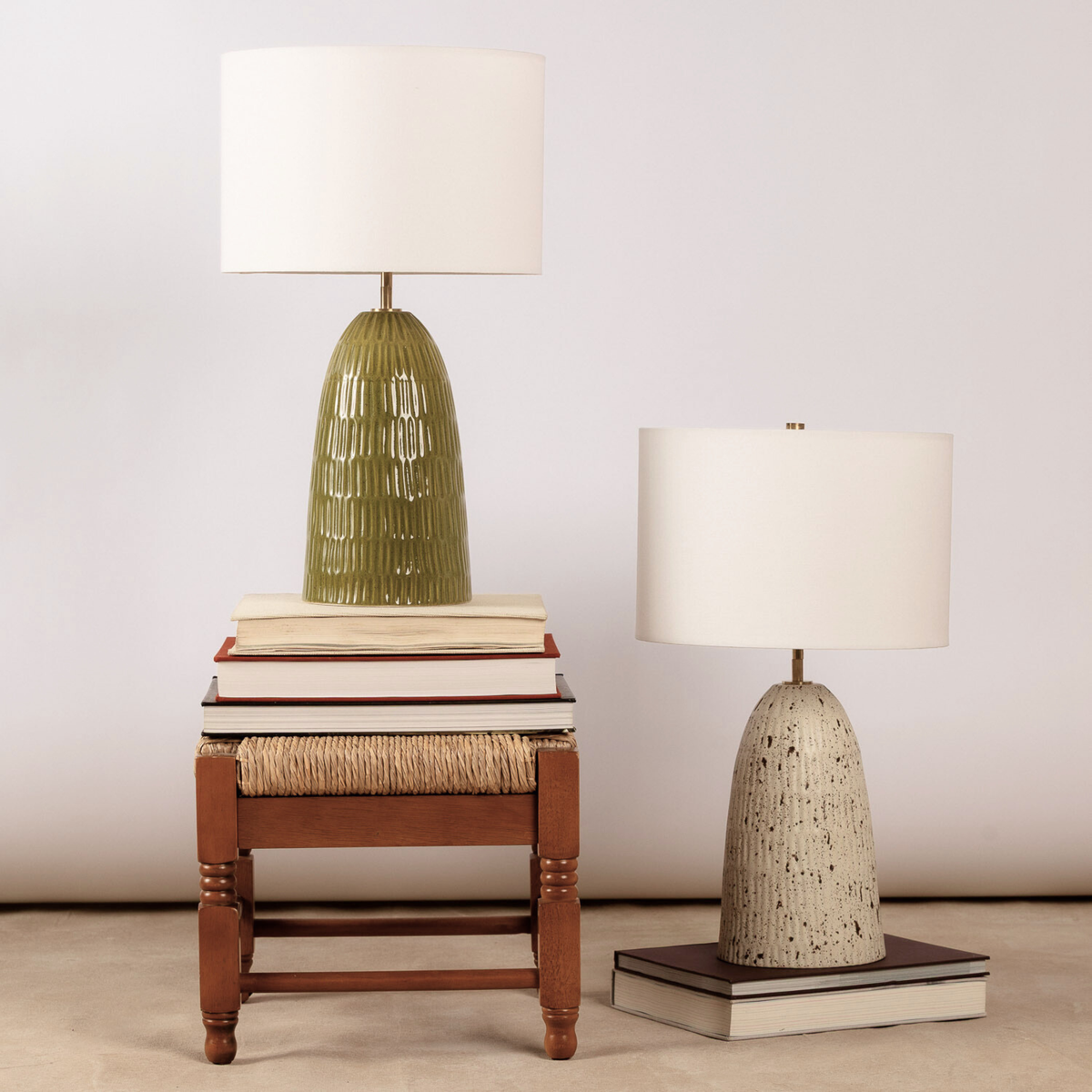 Matchstick Table Lamp in Speckled Birch