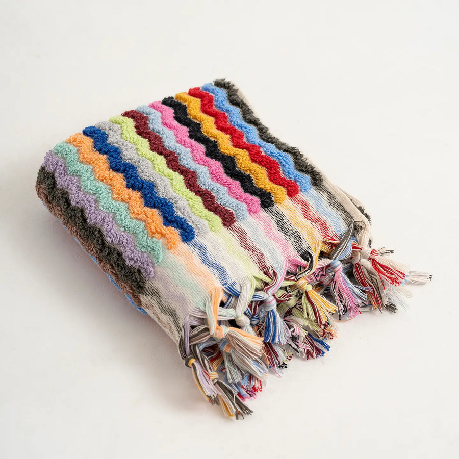 Pompom ZigZag Turkish Hand Towel